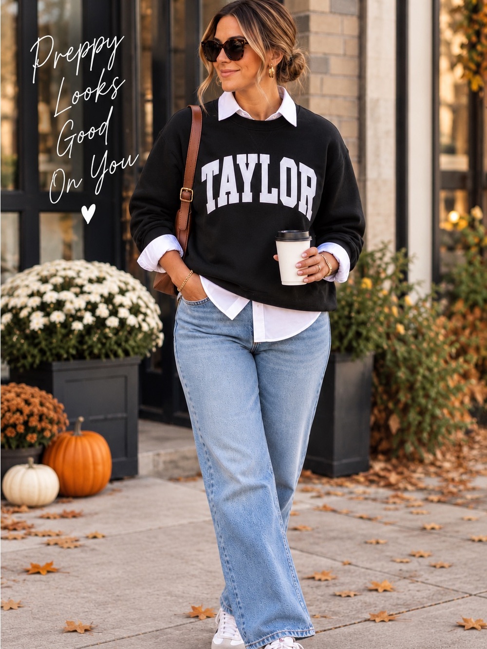 Lock the Label Taylor Black Graphic Sweatshirt Size S Cotton Blend Preppy